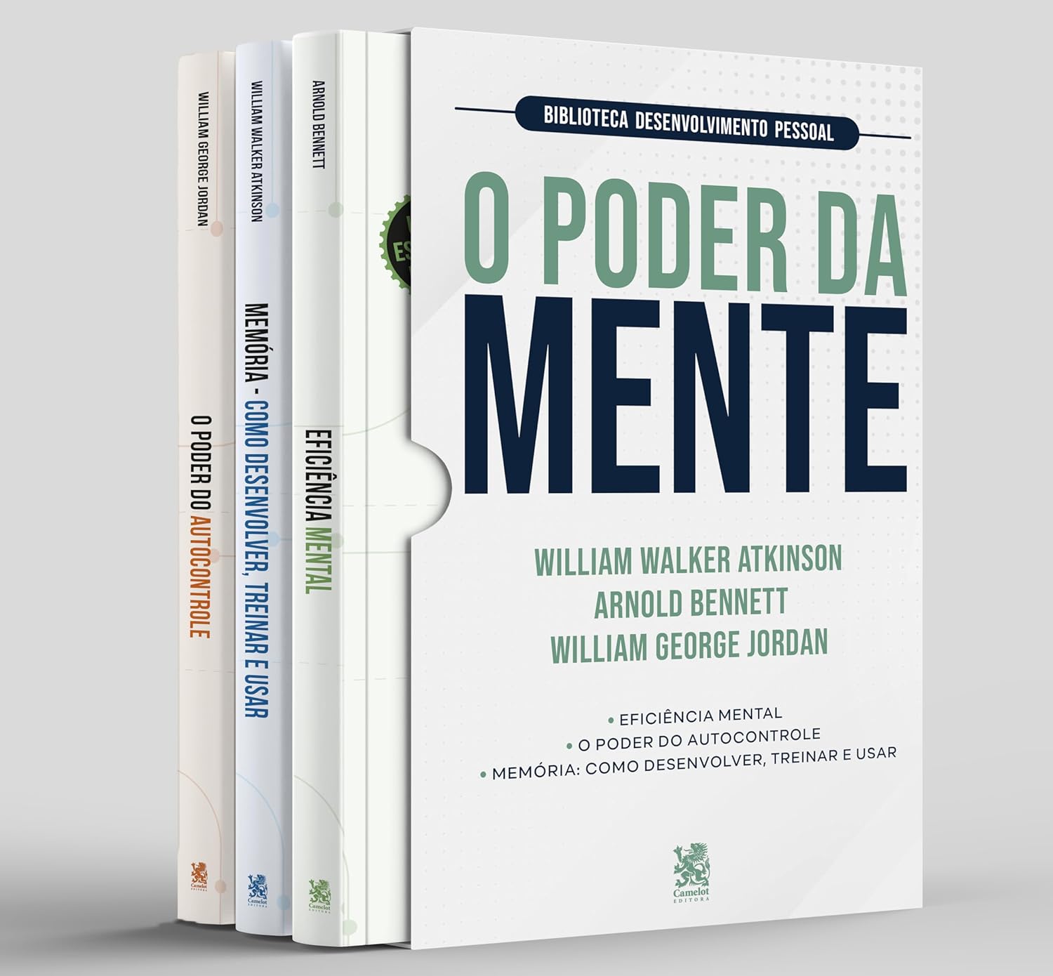Box com 3 livros: O Poder da Mente — Biblioteca Desenvolvimento Pessoal